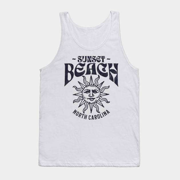 Sunset Beach, NC Summertime Vacationing Watchful Sun Tank Top by Contentarama